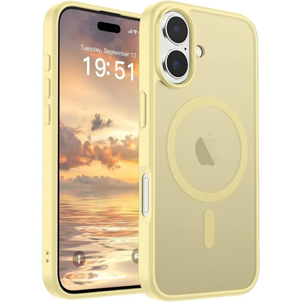 Buttercream Yellow I-phone 17 Pro Max Case Compatible Mag Safe Matte Shockproof